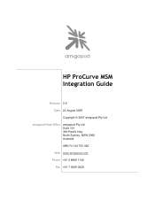 Dell PowerConnect W Clearpass 100 Software HP ProCurve MSM Integration Guide