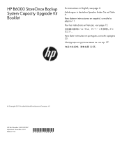 HP StoreOnce B6000 HP B6000 StoreOnce Backup System Capacity Upgrade Kit Installation Instructions