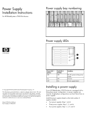 HP BladeSystem c7000 Power Supply Installation Instructions for HP BladeSystem c7000 Enclosures