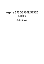 Acer Aspire 5930Z Quick Start Guide