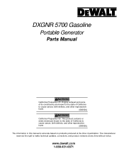 Dewalt DXGNR7000 Parts Manual