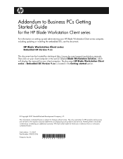 HP dc73 Addendum to Business PCs Getting Started Guide
