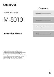 Onkyo M-5010 2-Channel Amplifier M - Instruction Manual