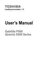 Toshiba X500 PQX34C-01R011 Users Manual Canada; English