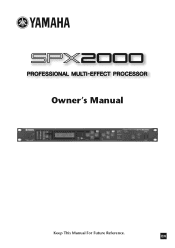 Yamaha SPX2000 SPX2000 Owners Manual