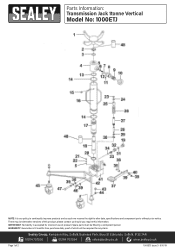 Sealey 1000ETJ Parts Diagram