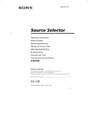 Sony XA-C30 Primary User Manual