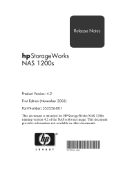HP StorageWorks 1200s NAS 1200s Release Notes