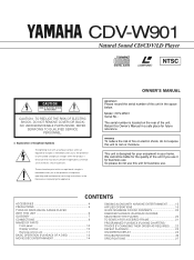 Yamaha CDV-W901 Owner's Manual