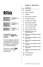 Boss Audio NX2800.1 User Manual in English
