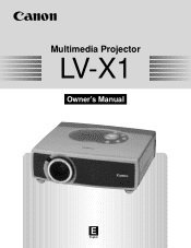 Canon LV-X1 Owners Manual