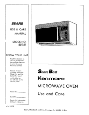 Kenmore MS-1242KLSY Use and Care Guide