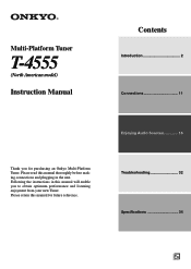Onkyo T-4555 Owner Manual