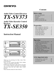 Onkyo TX-SV373 Instruction Manual