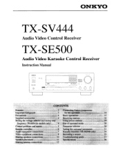Onkyo TX-SV444 Owner Manual