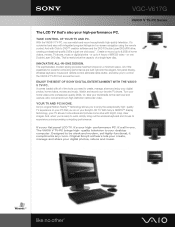 Sony VGC-V617G Marketing Specifications