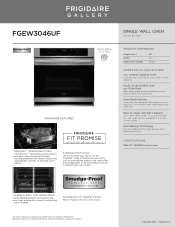 Frigidaire FGEW3046UF Product Specifications Sheet