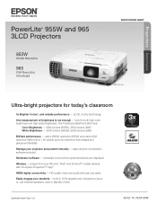 Epson PowerLite 955W Product Specifications