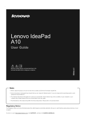 Lenovo A10 User Guide - Lenovo A10