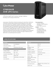 CyberPower CP900AVR Datasheet