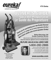 Eureka UprightsLightSpeed4700D Owner's Guide