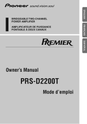 Pioneer PRS-D2200T Owner's Manual