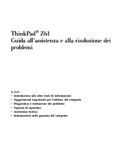 Lenovo ThinkPad Z61e (Italian) Service and Troubleshooting Guide