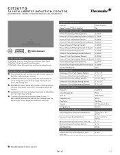 Thermador CIT367YG Product Spec Sheet