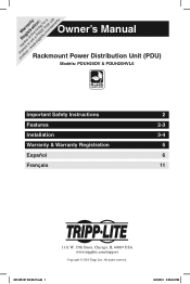 Tripp Lite PDUH20DV Owner's Manual for PDUH20DV and PDUH20HVL6 Rackmount PDU's 933047