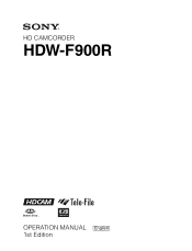Sony HDW F900R Operation Manual