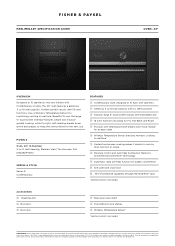 Fisher and Paykel OB24SDPTDX2 Preliminary Specification Guide Wall Oven