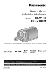 Panasonic HC-V100MK HCV100 User Guide