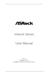 ASRock VisionX Vision X 321B Barebone User Manual