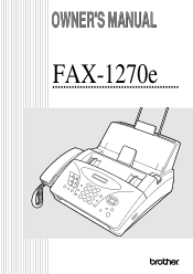Brother International IntelliFax-1270e Users Manual - English