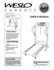 Weslo Cadence 6.0 Treadmill Uk Manual