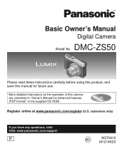 Panasonic DMC-ZS50K Basic User Manual