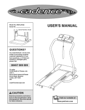 Weslo Cadence 630 Treadmill Uk Manual