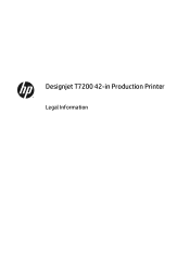 HP DesignJet T7200 Legal Information
