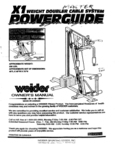 Weider X1 Powerguide Owners Manual