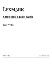 Lexmark MS610de Card Stock & Label Guide