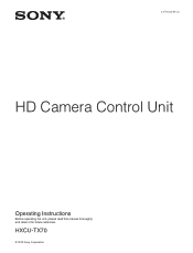 Sony HXCUTX70 Operating Instructions