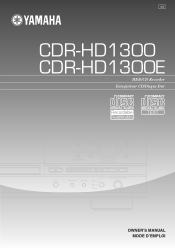 Yamaha CDR-HD1300 Owner's Manual