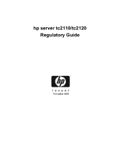 HP Tc2120 hp server tc2110/tc2120 regulatory guide