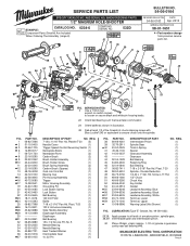 Milwaukee Tool 0234-6 Service Parts List