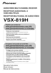 Pioneer VSX-819H-K Owner's Manual