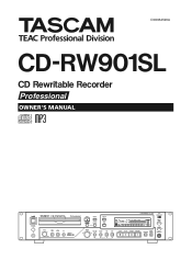 TASCAM CD-RW901SL Owners Manual