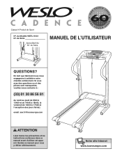 Weslo Cadence 6.0 Treadmill French Manual