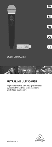Behringer ULM300USB Quick Start Guide