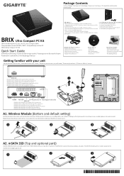 Gigabyte GB-XM11-3337 Quick Start Guide