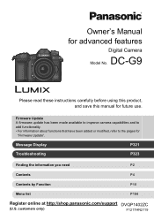 Panasonic LUMIX G9 Advanced Operating Manual